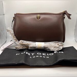 Kurt Geiger London Brown Leather Crossbody Bag